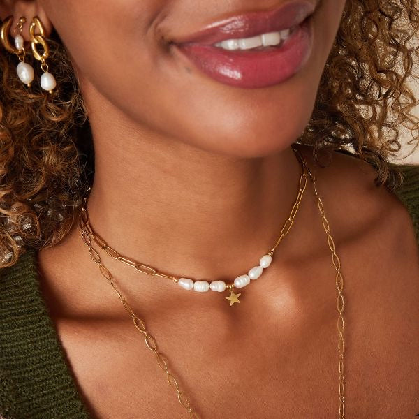 Parel ster ketting