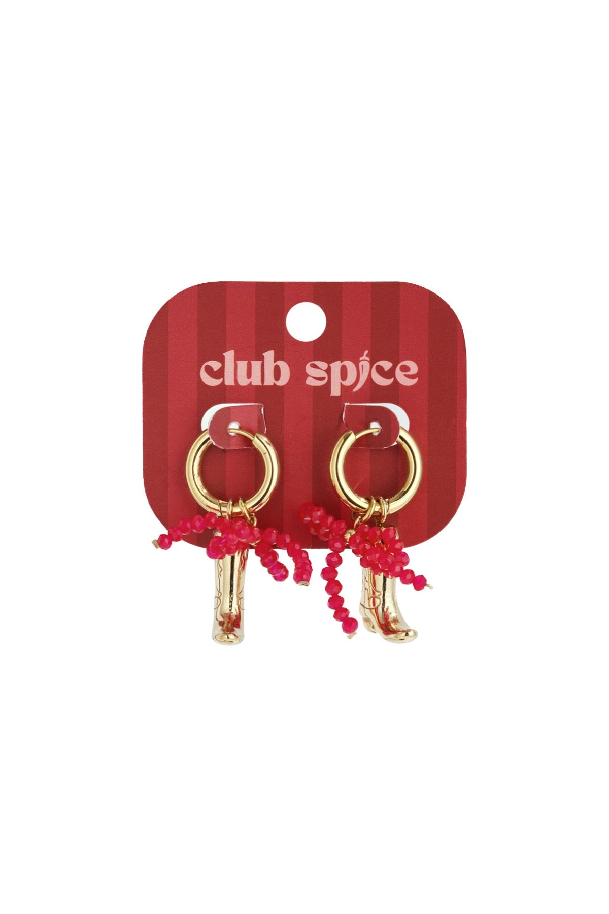 Cowboy oorbellen roze