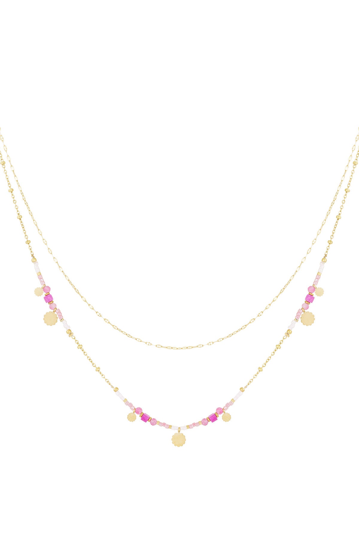 Ketting pink charms