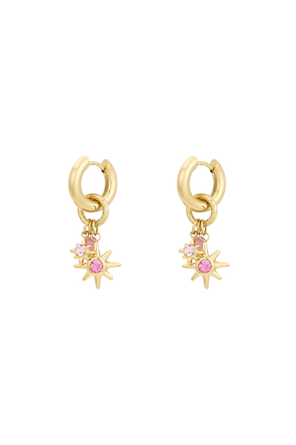 Pink starlight oorbellen