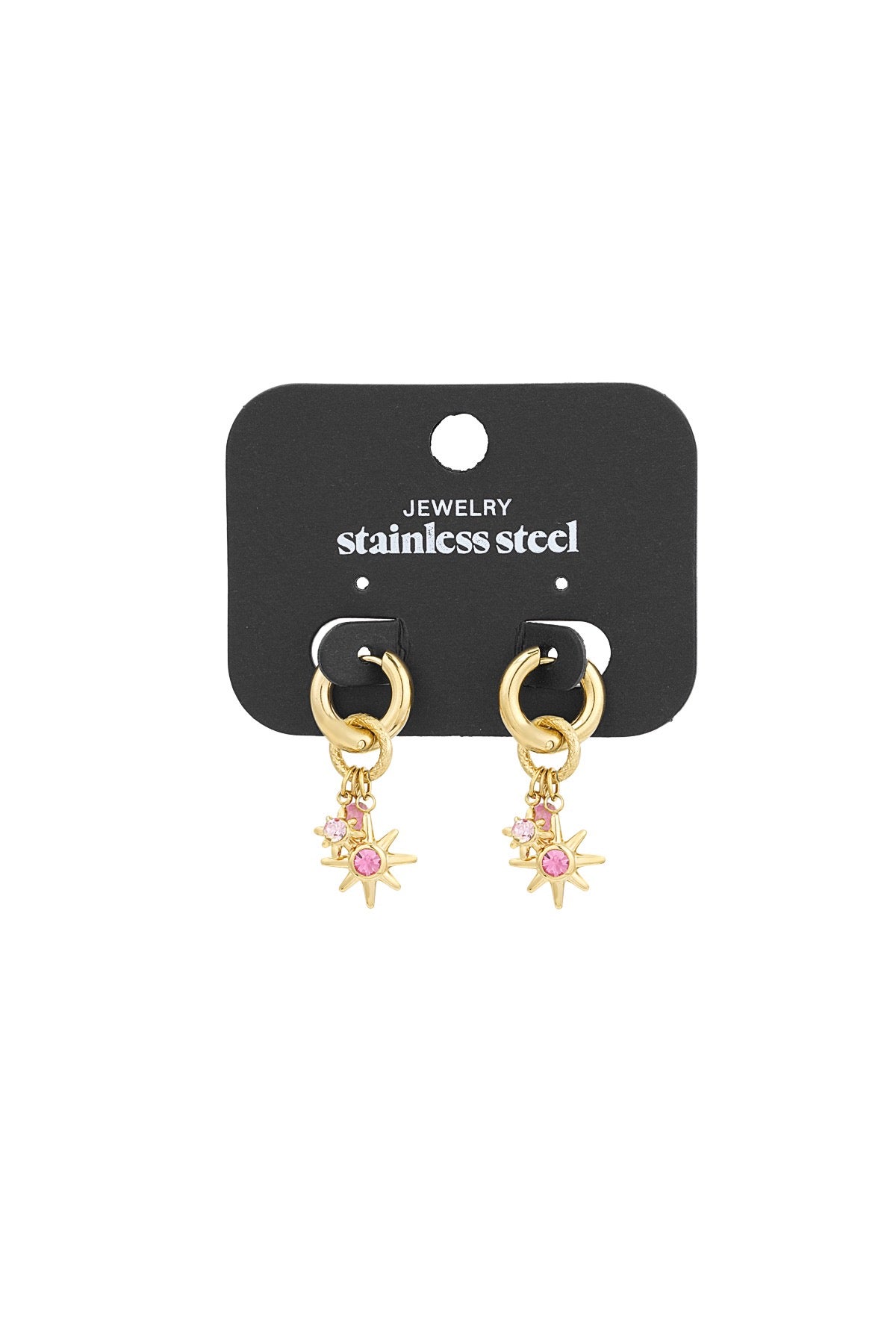 Pink starlight oorbellen