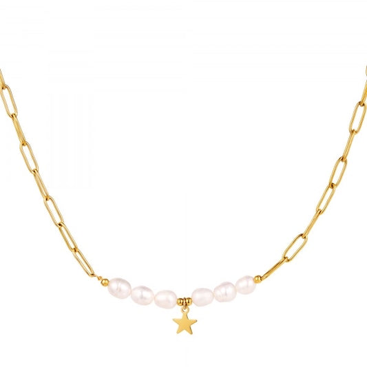 Parel ster ketting