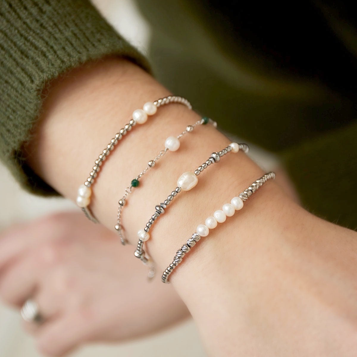 Parel kraal armbandje