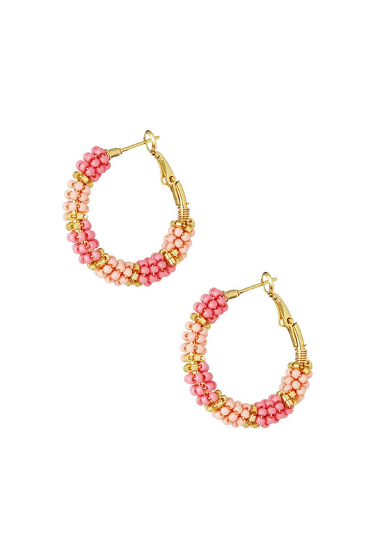 Roze hoops oorbellen