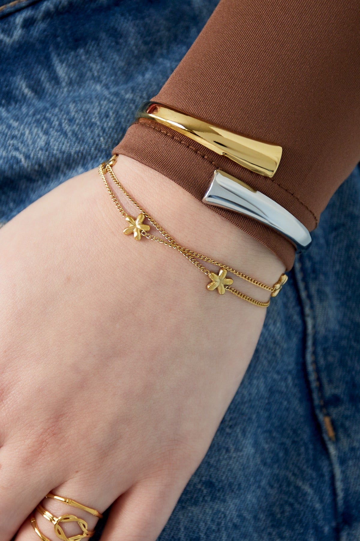 Double flower armbandje