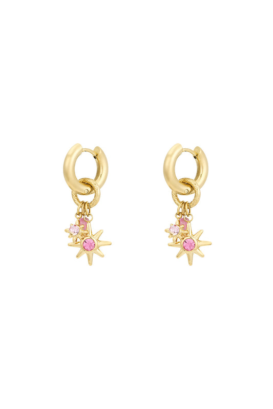 Pink starlight oorbellen